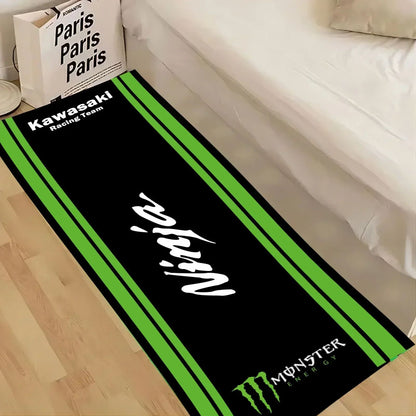 Garage Mat Motorcycle Carpet Racing Cool Moto Display Kawasaki Carpet for Kawasaki Motorcycle Area Rug Anti-slip Floor Decor Rug