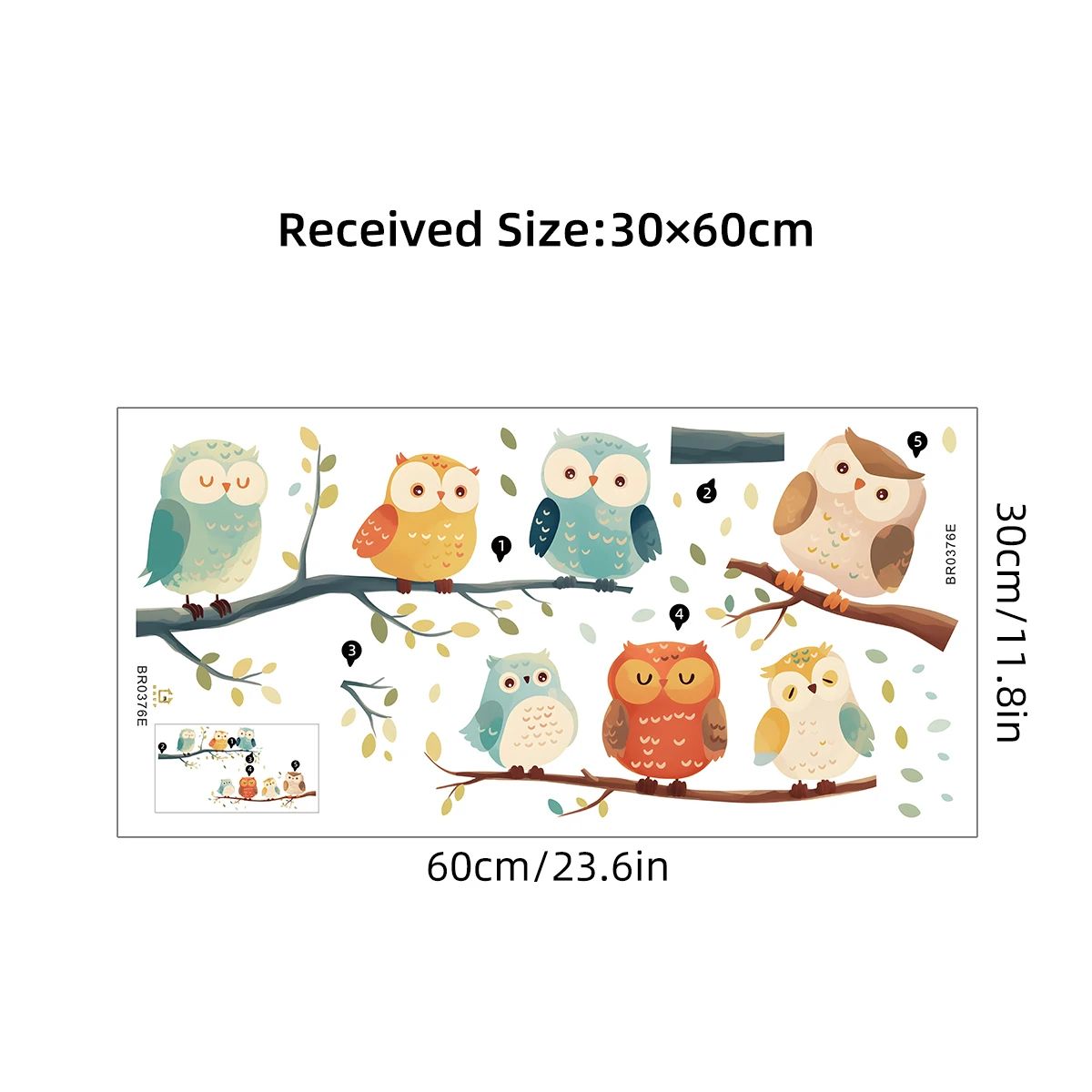 1Pc Cartoon Bird Branch Owl Furniture Wall Sticker Kids Room Home Decor Accessories Living Room Bedroom Decoration Living Room