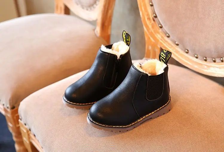 Children's Boots for Boys Girls Toddlers Little Kids Fashion Classic Ankle Boots Warm Rubber Chelsea Boots British Style 21-36