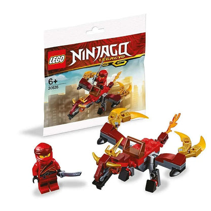 LEGO Ninjago Legacy Minifigura Kai (Polybag Dragão de Fogo) com Minifigura Kai com Espada e Planador Dragão do Kai Presente de Natal 30535