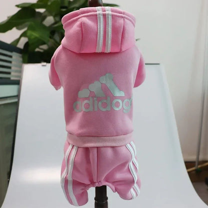 Roupas de inverno para cães pequenos Moletom Adidog para cães Macacão de lã para cães de raças pequenas Moletom esportivo para filhotes Macacão de 4 patas para cães