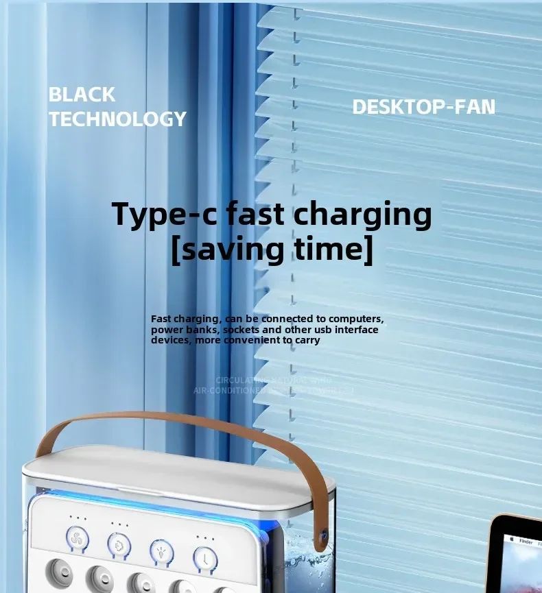 Portable 3 in 1 Mini Ac Air Cooler Fan for Home Products Conditioner Household Small Night LED Humidifier Lights Camping Room