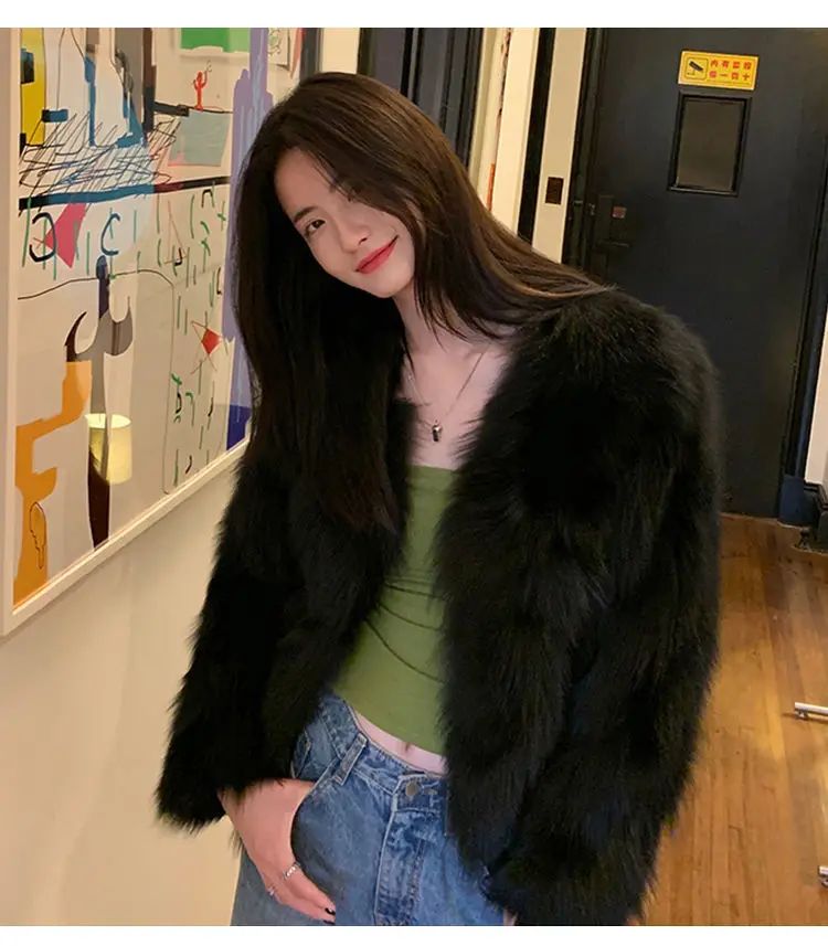 Faux Fur Coat Womens Clothing 2025 New Fashion Casual Imitation Fox Fur Coat Female  Short Loose Comfortable Winter Jacket