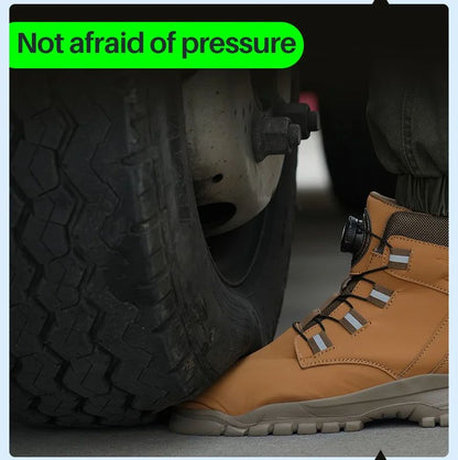 Botas de segurança masculinas à prova d'água, indestrutíveis, com biqueira de aço, anticorte, resistentes a perfurações, sapatos de segurança para motociclistas, Botas Para Hombre