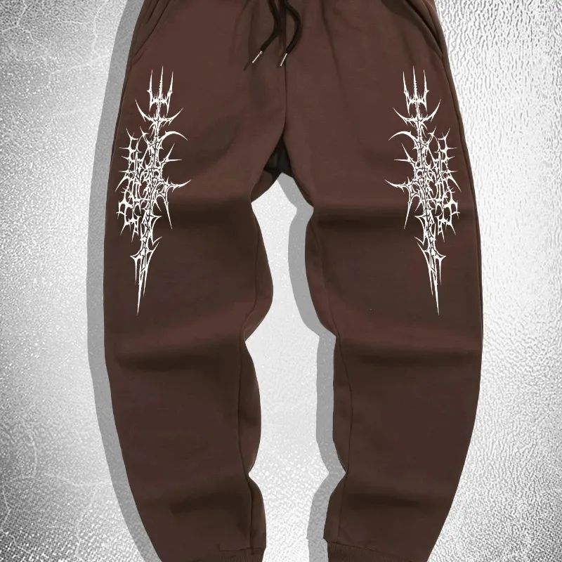 Calça esportiva masculina estampada de cintura, casual para rua, adequada para esportes ao ar livre e lazer, calça para corrida pura