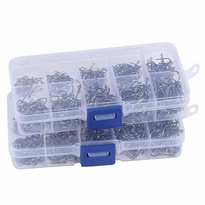 Anzol de Pesca Aço Carbono Forte Afiado Prata Circular Anzol 3#-12# Jig Barbed Pesca Isca Portátil Equipamento de Pesca 50-1600Pcs/Caixa