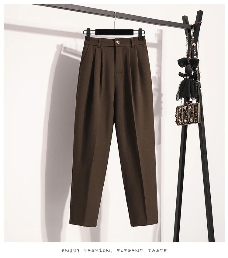 Plus Size Pants Woman 2025 Autumn Winter New Arrival High Waist Suit Pants High Quality Korean Style Straight Trousers