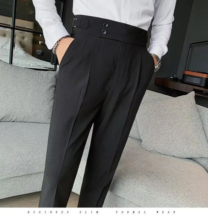 Calça Masculina Nadir Coffee Color Clássica Estilosa Paris Botão Prega Única Emagrece Suaviza Sua Silhueta Calça Social Casual