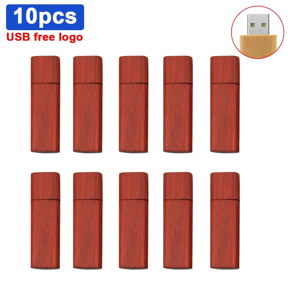 10 unidades/lote Logotipo Personalizado Madeira Casamento Presente USB 2.0 Flash Drive 4GB 8GB 16GB 32GB Pendrive Mini Criativo Pen Drive Memória U Stick