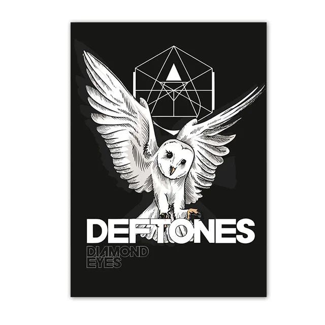 Retro Inspired Band Themed Wall Art D-Deftones Posters Classic Music Album Canvas Painting Ideal for Home Room Decor