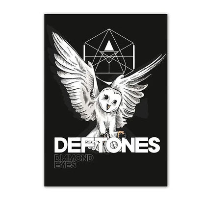 Retro Inspired Band Themed Wall Art D-Deftones Posters Classic Music Album Canvas Painting Ideal for Home Room Decor