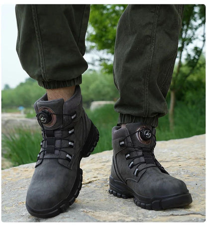 Botas de segurança masculinas à prova d'água, indestrutíveis, com biqueira de aço, anticorte, resistentes a perfurações, sapatos de segurança para motociclistas, Botas Para Hombre
