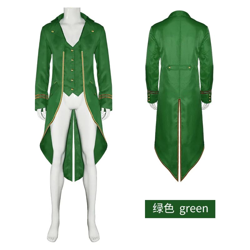 Medieval Retro Red Tailcoat Mens Jacket Coats Swallowtail Dust Cosplay Steam Punk Costume Palace Dress Europe Uniform
