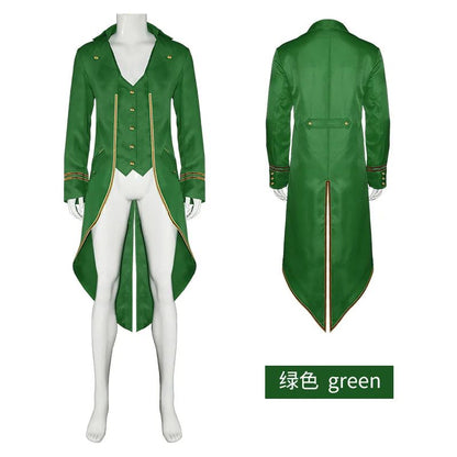 Medieval Retro Red Tailcoat Mens Jacket Coats Swallowtail Dust Cosplay Steam Punk Costume Palace Dress Europe Uniform
