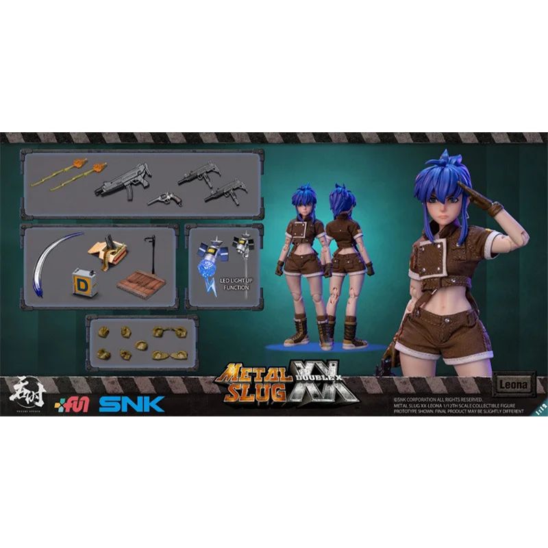 100% Original TUNSHI STUDIO Leona Heidern BRAND METAL SLUG Metal Slug XX 1/12 Anime Action Figures Modelo Brinquedos