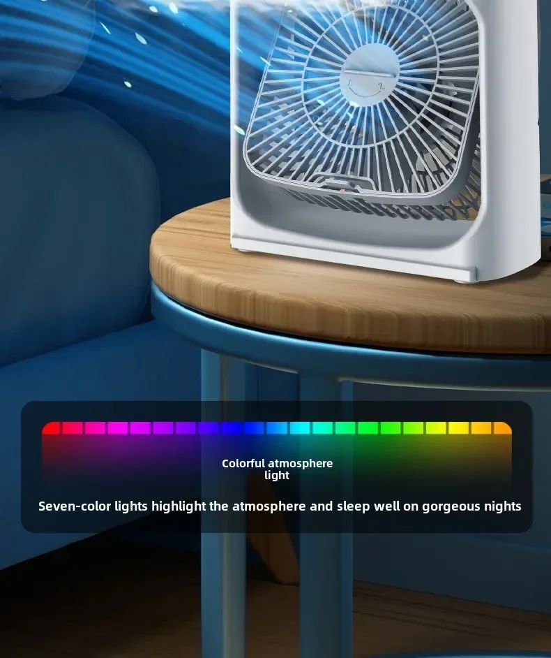 Portable 3 in 1 Mini Ac Air Cooler Fan for Home Products Conditioner Household Small Night LED Humidifier Lights Camping Room