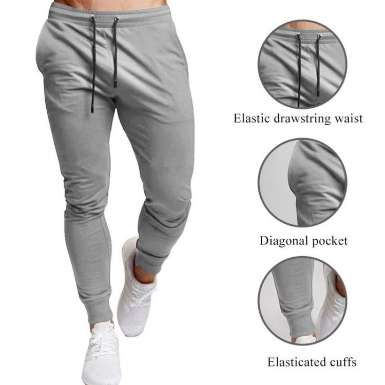 Calça Casual Masculina Moletom Jogger Tamanho Grande Cintura Elástica Esportiva Casual Calças Soltas Roupas Fitness Primavera Seção Fina
