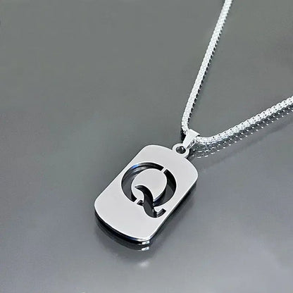 Colares de pingente de aço inoxidável com letra inicial A-Z da moda punk para homens e mulheres, atacado, joias, colar, joias góticas
