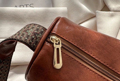 Vintage PU Leather Boston Women Small Handbag and Purse Fashion Designer Crossbody Bag Female Casual Travel Pillow Shoulder Bag