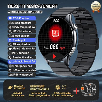 XIAOMI 704505 Novo Smartwatch ECG+PPG Preciso Ácido Úrico Lipídios Pressão Análise Corporal Smartwatch Masculino Chamada BT NFC