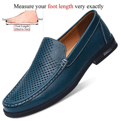 Genuine Leather Slip on Loafers Men Formal Dress Shoes Office Driving Wedding Party Mocasines Hombre Big Size Casual Shoes