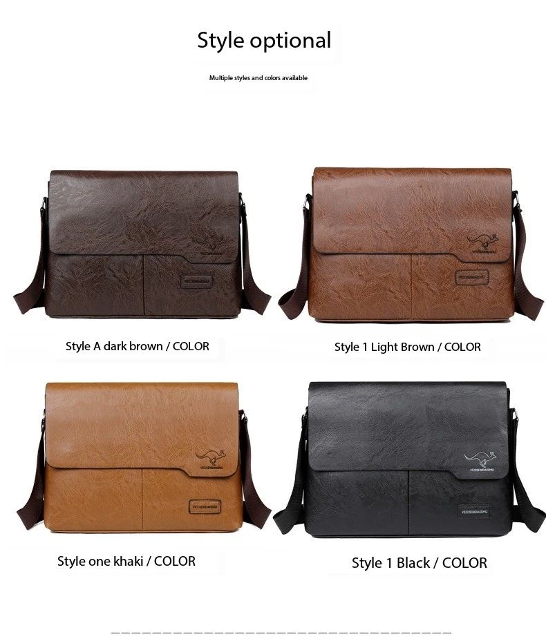 Business Shoulder Bag For IPAD PU Leather Business Handbag Men Messenger Bag Large Side Sling Bag Fashion Man Crossbody Bag