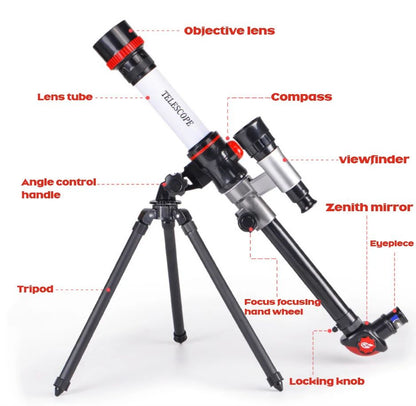 Telescópio Astronômico Profissional Monocular Potente HD Portátil para Observação da Lua, Espaço e Planetas - Presente para Crianças