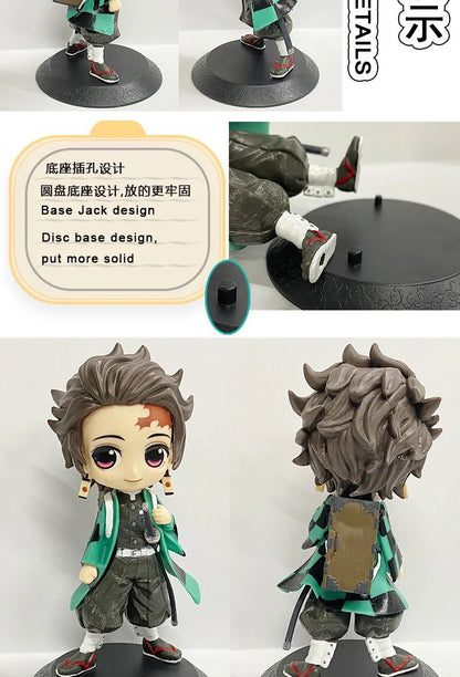 Boneco de 15cm Anime Demon Slayer Nezuko Tanjirou Zenitsu Inosuke Kyoujurou Shinobu Giyuu Qposket, Brinquedo Infantil, Presente de Natal