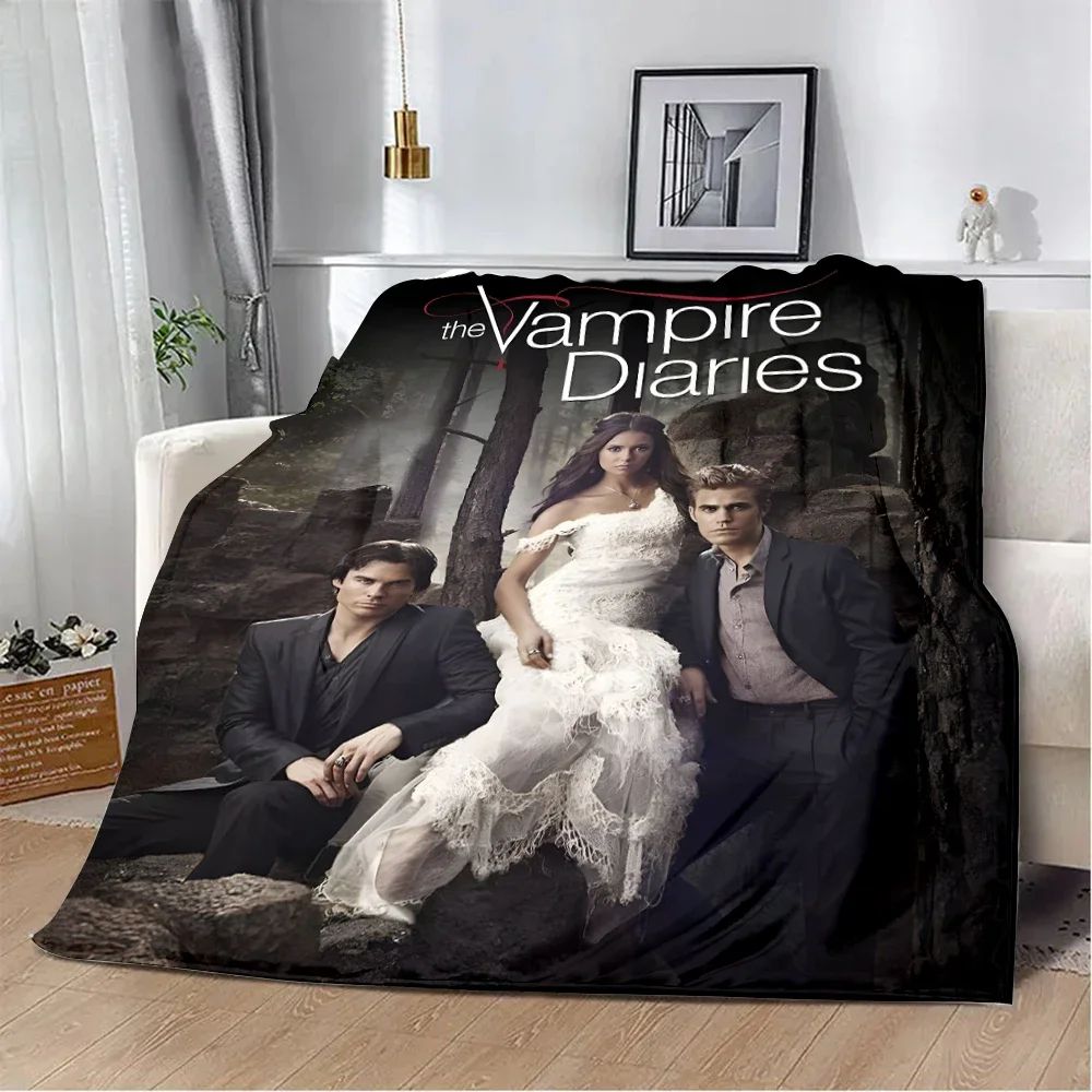 Damon Salvatore The Vampire Diaries Printed Blanket Picnic Blankets Warm Blanket Soft and Comfortable Blanket Home Travel Gift