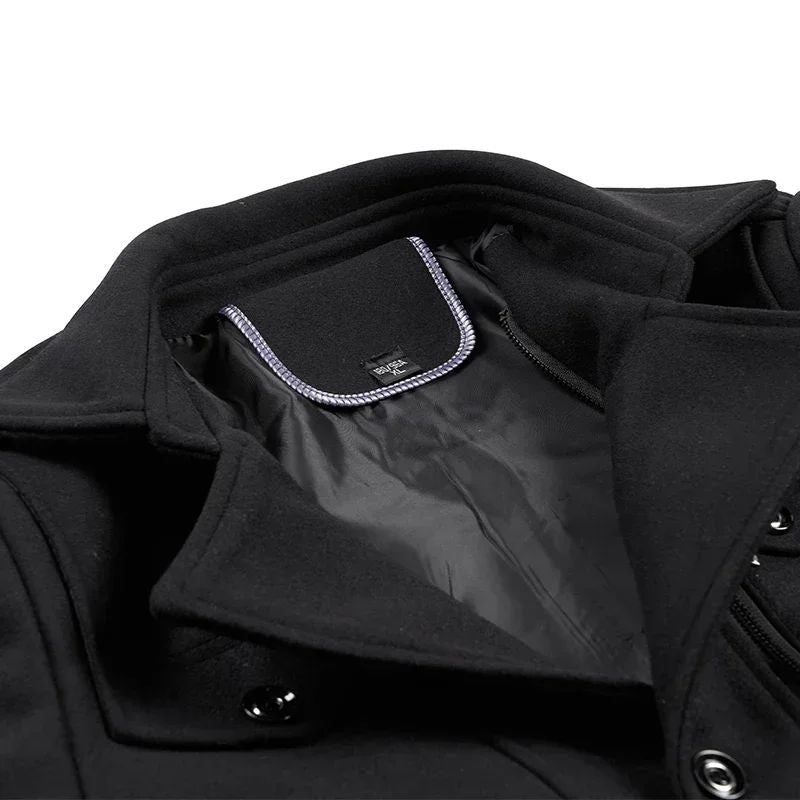 Overcoat 4XL Autumn Winter Mens Wool Trench Coats Fashion Middle Long Jacket Male Double Collar Zipper Coat Windbreak Woolen