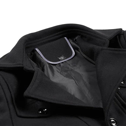 Overcoat 4XL Autumn Winter Mens Wool Trench Coats Fashion Middle Long Jacket Male Double Collar Zipper Coat Windbreak Woolen