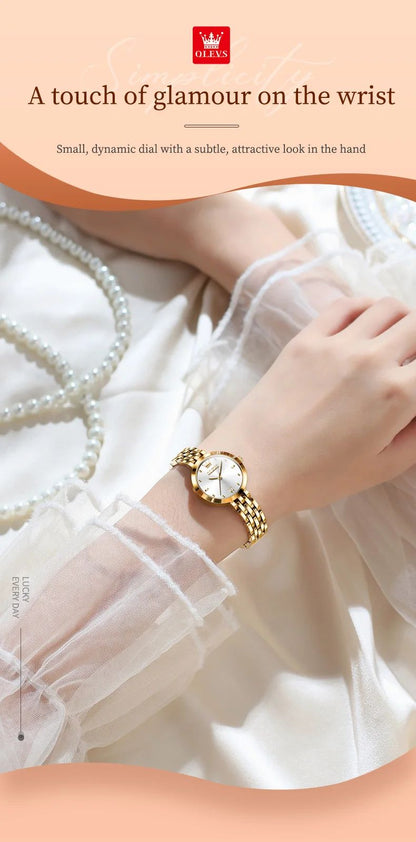 OLEVS 9992 Luxury Women's Watches Elegant Luxury Gold Watch for Women Quartz Waterproof Wristwatches Ladies Relojes Para Mujer
