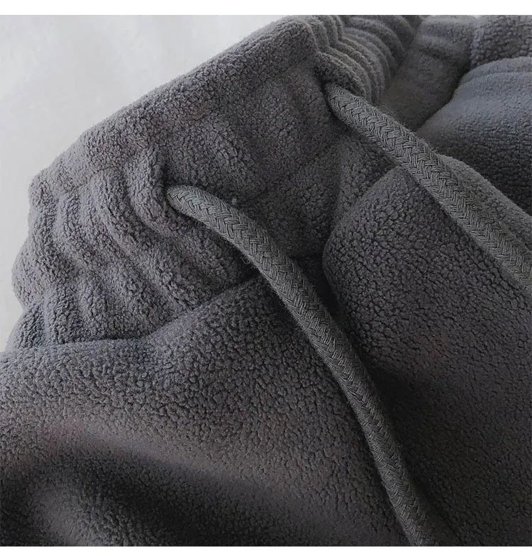Thick Warm Fleece Lined Wide Leg Casual Sweatpants Women's Autumn Winter plus Size Cuffed Slimming Loose Fit Sport Pants