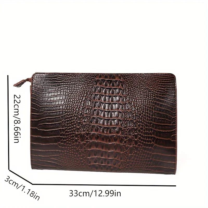 Luxury Crocodile Pattern Men/Women Clutch Bags Brand Designer Business Bag iPad Handbags Pu Leather Envelope Bag Male Wallet