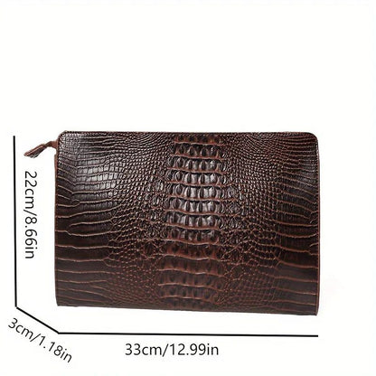 Luxury Crocodile Pattern Men/Women Clutch Bags Brand Designer Business Bag iPad Handbags Pu Leather Envelope Bag Male Wallet