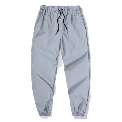 Night Reflective Casual Pants Men's Elastic Waist Fashion Skateboard Trousers Streetwear Hip Hop Harajuku Jogger Sweatpants Male