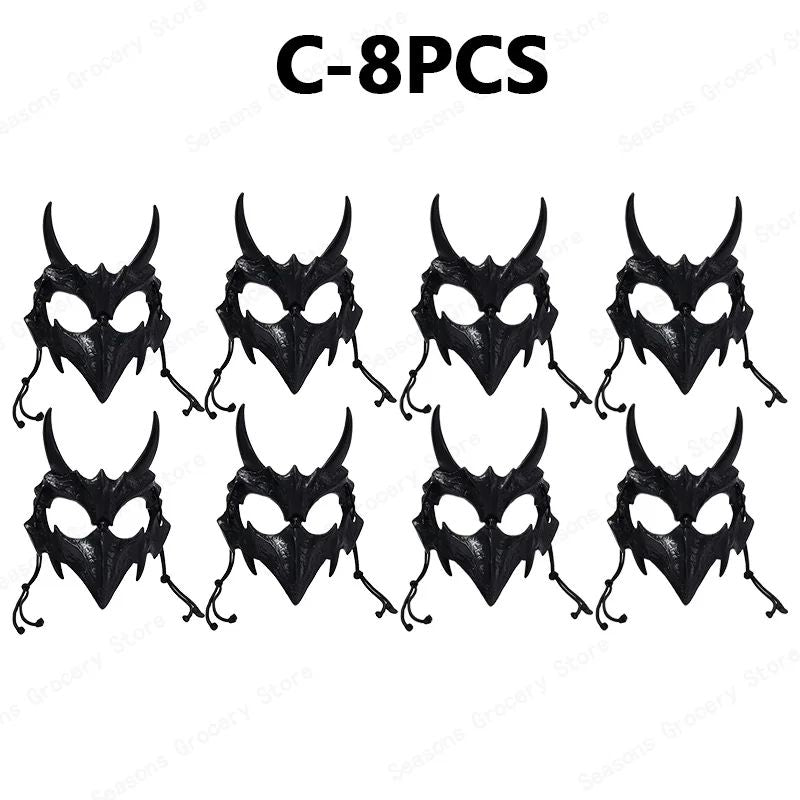 Halloween Half Face Mask Popular Dragon God Fierce Tiger Night Dog Man Wolf Costume Skull Performance Mask Mask Deadpool Terror