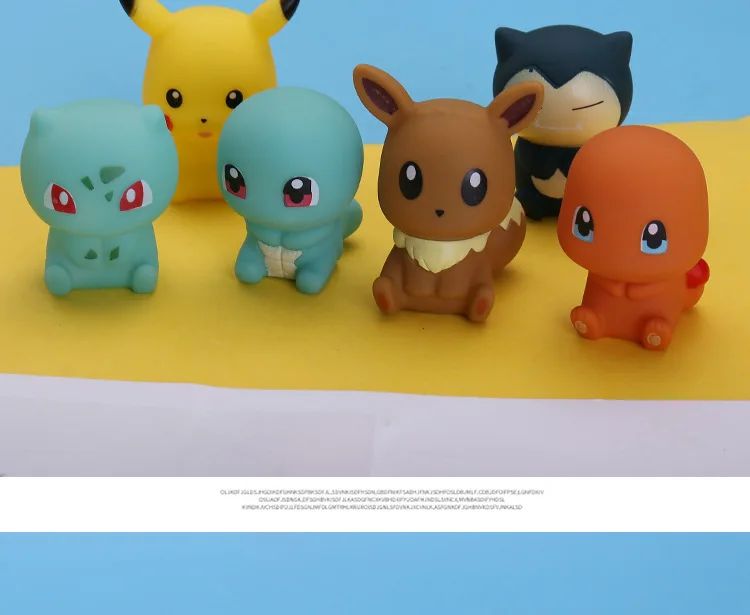 6pcs Pokemon Pikachu Figures Bathroom Bath Shower Baby Children Play Water Bath Toys Kids Sprinkling Shower Decompression Toys