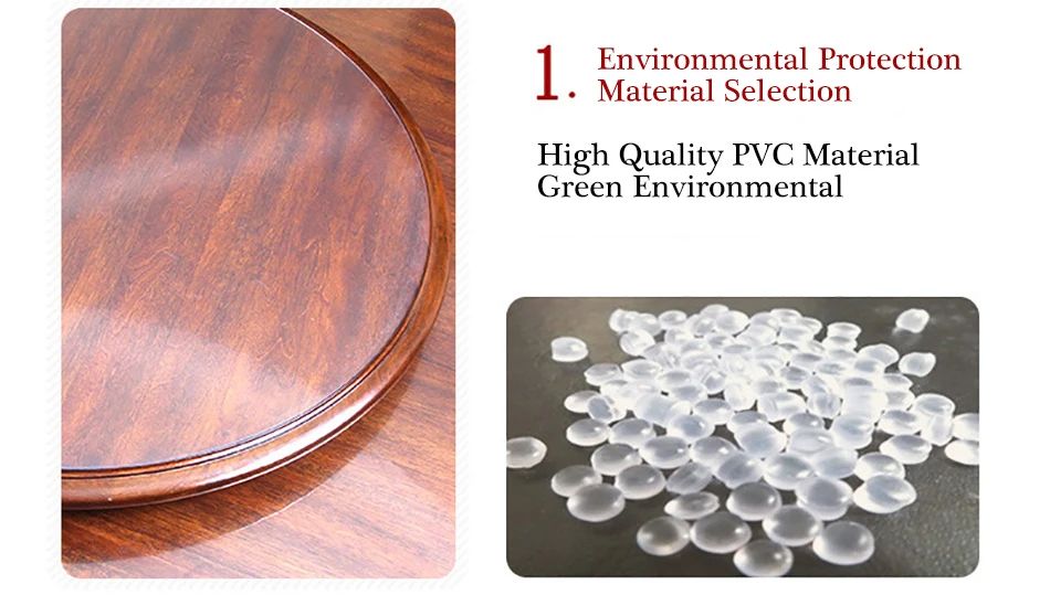 Round PVC Table Cloth Transparent Soft Glass Film Protection Pad Tablecloth Waterproof Oilprpoof Dining Kitchen Desk Protector