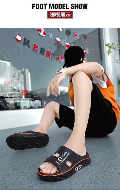 New Summer Men Massage Slippers Sides Indoor Outdoor Sandals Soft Sole Slides Male Flip-flops Men's Sandals Beach Casual Shoes