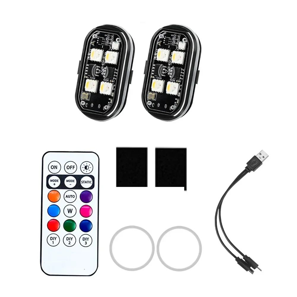 RGB Led Motorcycle Strobe lights LED Flash Light Rechargeable Wireless Light Aircraft Airplane Helicopter Warning Lights