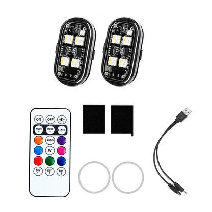 RGB Led Motorcycle Strobe lights LED Flash Light Rechargeable Wireless Light Aircraft Airplane Helicopter Warning Lights