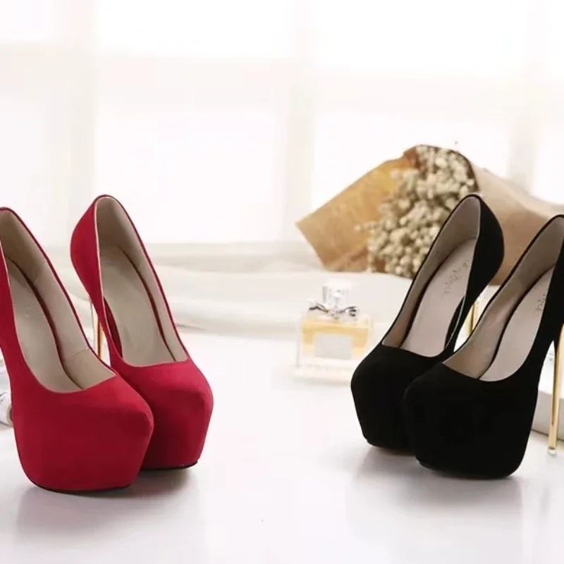 Fashionable Round Toe Shallow Mouth New Super High Heels Summer Sexy Elegant Banquet Wedding Stiletto Women's Shoes NO:601