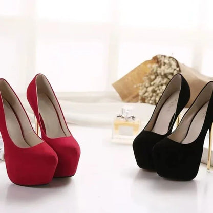 Fashionable Round Toe Shallow Mouth New Super High Heels Summer Sexy Elegant Banquet Wedding Stiletto Women's Shoes NO:601