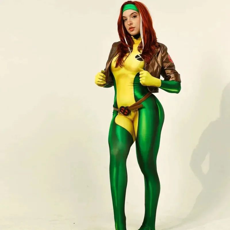 Rogue Cosplay Anna Marie Cosplay 3D Printing Adult Kids Zentai suit Halloween Party Women Girls costume