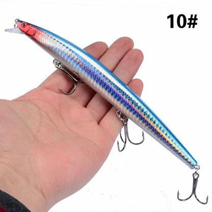 16 Cores 18cm 24g Isca Artificial Minnow Laser Crankbait Dura Plástico Grande Isca Falsa para Pesca Marítima