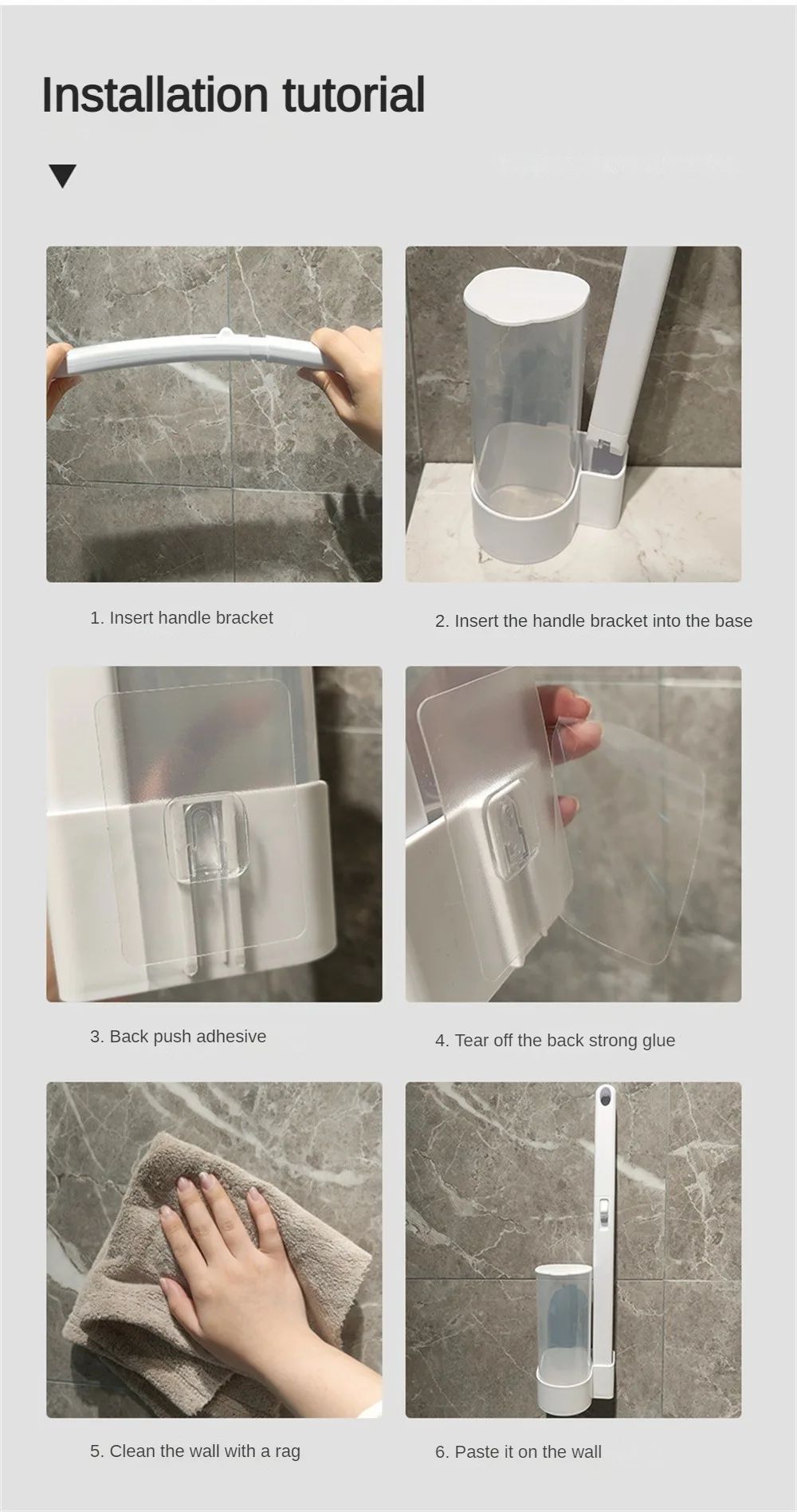 Disposable Toilet Brush Wall-Mounted Cleaning Tool for Bathroom Replacement Brush Head Toilet Cleaning Brush Set Wc Accessories