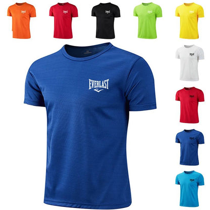 2025 Men's Summer Exercise Trainning Boxing T-shirts High Grade Breathable Quick Dry Short Sleeved Top Marathon Gym Fitness Tees