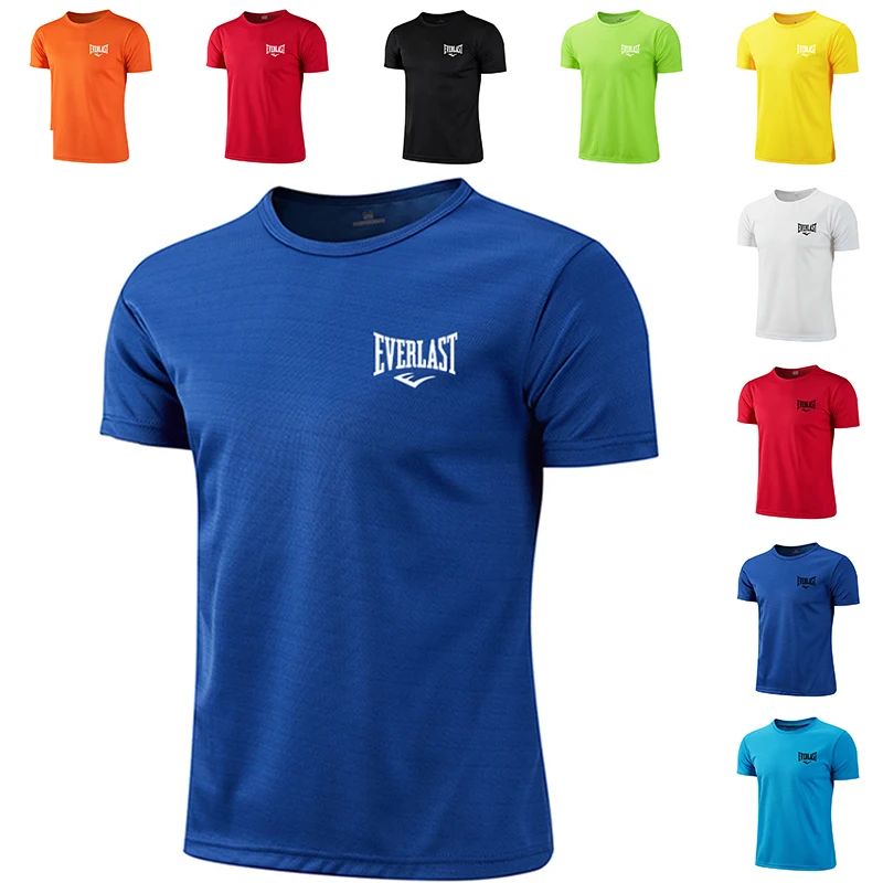 2025 Men's Summer Exercise Trainning Boxing T-shirts High Grade Breathable Quick Dry Short Sleeved Top Marathon Gym Fitness Tees