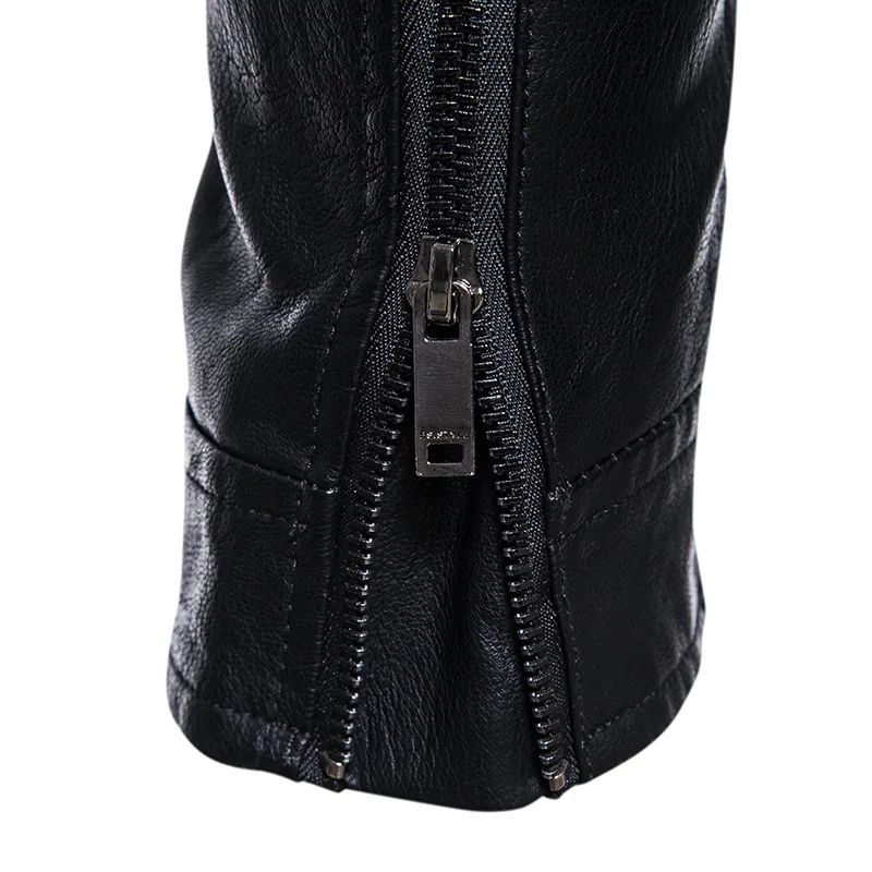 New Men's PU Leather Jacket Motorcycle Style Stand Collar Youth Fashion Outerwear Casual Male Coat Teenage Boy's Biker Vest